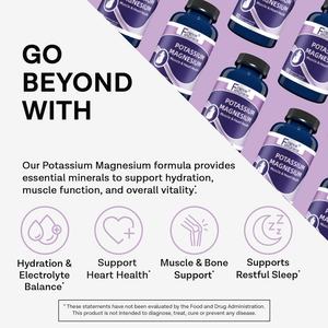 Complément personnalisé de potassium et de magnésium, 90 capsules, soutient la santé vasculaire des adultes, capsules de potassium et de magnésium - Product Image 2