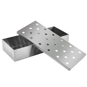 Rust Resistant Steel Utensil Charcoal Grill Bacon Box Wood Chip Bbq Smoker Box BBQ Accessories