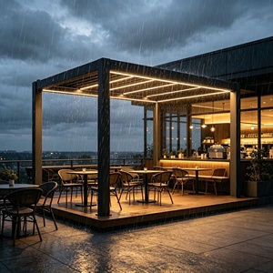 Toldo Plegable Rectangular Resistente para Exteriores, de Aluminio 6063, Totalmente Impermeable, con Iluminación LED Integrada - Product Image 5