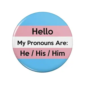 All'ingrosso i miei pronomi sono <span class=keywords><strong>lui</strong></span> His His Gender Identity Pinback Button Pin Badge - Product Image 1