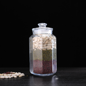 wholesale storage glass food storage containers with glass lid customize LOGO and glass food storage bottle & jar