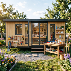 Cabane préfabriquée facile à installer, maison de jardin, assemblage rapide, pièce extérieure, sans travaux lourds, design modulaire, gain de temps - Product Image 3