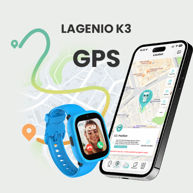 LAGENIO K3 4G GPS WiFi Smart Watch 1.7 Inch TFT Display 770MAH Big Battery Video Call SIM Card IP68 Waterproof Kids Smart Watch