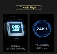Q3 Digital HiFi MP3 Player DSD256 lecteur sans perte 2.4 pouces écran tactile intégré 32 go mémoire haute résolution lecteur Audio 24 bits 192kHz