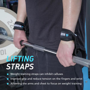 調節可能なウェイトリフティングリストストラップ ネオプレン/ポリエステル プロ仕様の保護 カスタムフィットネスセーフティ デッドリフト ハンドリフト - Product Image 2