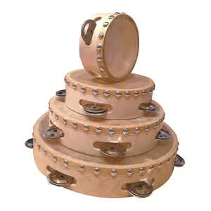 Tambourin en <span class=keywords><strong>bois</strong></span>, jouet éducatif, <span class=keywords><strong>instrument</strong></span> de percussion Orff pour enfants avec logo personnalisé, en solde - Product Image 4