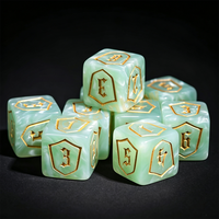 Dés en résine vert nacré doré avec chiffres, peints à la main, logo personnalisable et D6 de 16 mm pour jeux de société