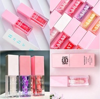 HEXUE 5ml Grand Applicateur Contenant Vide pour Brillant à Lèvres, Tube à Huile à Lèvres, Emballage Rose Blanc Noir avec Brosse Épaisse