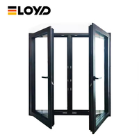 Eloyd Fenêtres à battant en aluminium à double vitrage Persienne ouverte durable insonorisée à rupture thermique pour les projets de maisons isolées