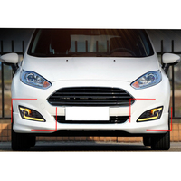 Gobison LED gündüz çalışan ışık sis lambası Ford Fiesta için sarı dönme sinyali ışık 2013 2014 2015 2016 sis lambası