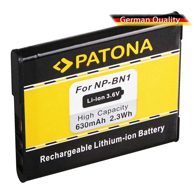 PATONA Battery for Sony NP-BN1, DSC-WX5, TX5, TX7, TX9, T99, Sony BN1: 630mAh: 3,6V: 2,3 Wh