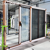 Fenêtres et portes en alliage d'aluminium, extérieur insonorisé, double vitrage, fenêtres coulissantes en aluminium à rupture de pont thermique avec moustiquaires