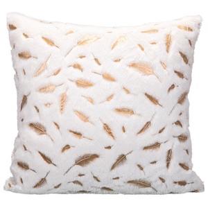 Housse de coussin en fourrure dorée, taie d'oreiller de noël, en peluche, fausse fourrure, décoration de la maison, pour canapé-lit, canapé et fauteuil, 45x45cm - Product Image 2