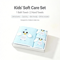 Ensemble de serviettes pour enfants Licorne, boîte cadeau, serviettes de bain pour bébé en microfibre douce et absorbante, logo personnalisé OEM ODM, cadeau de naissance pour enfants