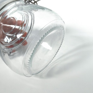 Pot de stockage réutilisable en verre transparent avec couvercle hermétique et clip pivotant pour céréales, fruits secs, riz, farine, sucre, ingrédients de pâtisserie - Product Image 3