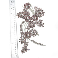 WRP-144 Nouveauté : Appliques thermocollantes en strass cristal rose pâle motif fleur pour vêtements et chapeaux