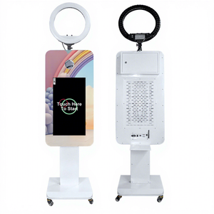 Expédition depuis l'entrepôt des États-Unis et d'Europe, borne <span class=keywords><strong>photo</strong></span> interactive avec écran tactile LCD <span class=keywords><strong>de</strong></span> 21,5 pouces, appareil <span class=keywords><strong>photo</strong></span> reflex numérique, miroir selfie, métal, verre trempé, fête - Product Image 1