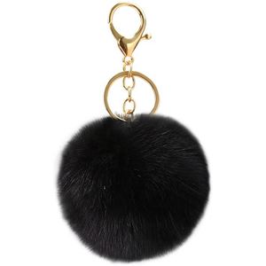 Faux <b>Rabbit</b> Fur Ball Pom Pom Keychain Soft Artificial <b>Rabbit</b> Fur Plush Fluffy Ball Key Ring with Shiny Crystal for Women - Product Image 1