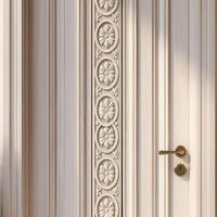 Porte d'entrée simple/double en bois massif noyer/ébène sculpté pour maison avec dessus décoratif, porte extérieure