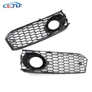 Une paire de couvercle de lampe antibrouillard de pare-chocs avant de voiture en nid d'abeille pour <span class=keywords><strong>Audi</strong></span> A5 <span class=keywords><strong>S5</strong></span> Cope <span class=keywords><strong>2008</strong></span> 2009 2010 2011 2012 - Product Image 5