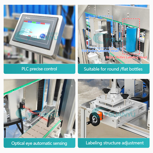 Máquina Etiquetadora Automática de Doble Cara para Productos Redondos y Planos, Etiquetadora de Botellas de Plástico, Aplicadora de Etiquetas para Botellas de Champú y Agua - Product Image 4