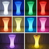 Table de cocktail ovale moderne pliable, étanche IP65, mobilier de bar LED haut de gamme, pour événements en plein air, fêtes, jardin
