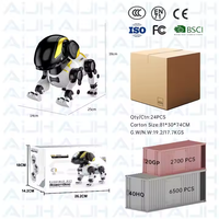 AiJH Jouet télécommandé intelligent de charge Rc Walking Dog 2.4GHz 360 Rotating Changeable Dog Interactive RC Robot Toys