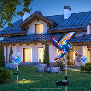 Lampes de Patio à énergie <span class=keywords><strong>solaire</strong></span>, <span class=keywords><strong>moulin</strong></span> à <span class=keywords><strong>vent</strong></span> d'extérieur 4 feuilles, lumière rotative Led paysage, lampe de <span class=keywords><strong>jardin</strong></span> <span class=keywords><strong>solaire</strong></span> étanche - Product Image 4