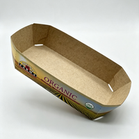 Boîte en carton jetable en forme de bateau en papier kraft, barquette à emporter pour fruits, idéale pour la restauration rapide et les collations
