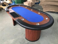 Table de poker professionnelle à 10 joueurs avec lumières LED et roues Table de Texas Hold'em de luxe pour le jeu de fête de casino à domicile