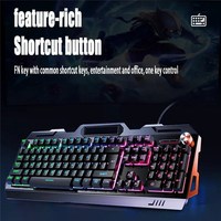 Ensemble d'accessoires informatiques filaires YINDIAO V2G5, clavier et souris en métal avec écouteurs et tapis de souris