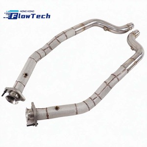 Kit de Downpipe Droit en Acier Inoxydable T304 avec Bouclier Thermique pour Jaguar F-Type 3.0T V6 Supercharged - Product Image 5