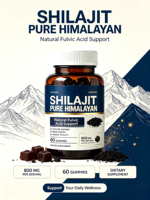 Vente en gros OEM Marque privée Halal Extrait de résine de Shilajit pur de l'Himalaya Gommes de Shilajit pour adultes Sans gluten Soutien immunitaire