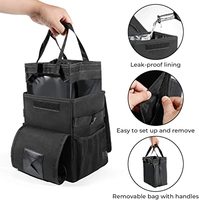 SUNNUO – poubelle de voiture pliable, sac poubelle de voiture avec poches de rangement amovibles étanches