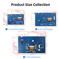 شاشة عرض LCD IPS مقاس 4.3 و5 و7 بوصات بدقة 800*480 مع واجهة MIPI-DSI ووحدة شاشة لمس سعوية لـ Raspberry Pi 5/4/3