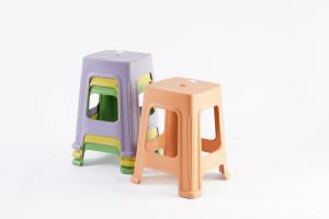 Groothandel moderne design plastic kruk verstelbare hoogte antislip stapelbaar oranje groen kaki woonkamer tafel stoel - Product Image 3