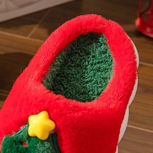 Zapatillas de Invierno para Mujer, Diseño de Árbol de Navidad, Suaves y Esponjosas, con Parte Superior de Algodón y Forro de Piel Sintética, para Mayor Comodidad en el Hogar - Product Image 6