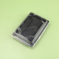 Boîte en plastique personnalisée pour emporter des sushis, plateau à sushi jetable, qualité alimentaire, écologique, avec couvercle, conteneur à sushi