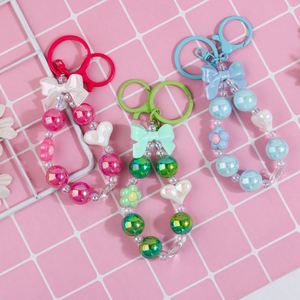 X48 Wholesale New Arrival Candy Color Bow Bead Pendant High-end Style Phone Charm Bag Accessory and <b>Keychain</b> - Product Image 3