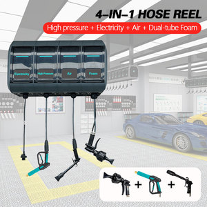 Enrouleur de <span class=keywords><strong>tuyau</strong></span> de lavage de voiture électrique 7-en-1, eau et air <span class=keywords><strong>haute</strong></span> <span class=keywords><strong>pression</strong></span>, mousse de pré-lavage, revêtement hydrophobe, équipement de detailing automobile - Product Image 4
