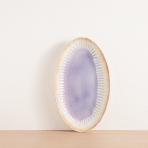 Vintage Purple Beige Gradient Fluted Ceramic Dinner Set, Rustic Stoneware Tableware for Modern Kitchen/Cafe/Restaurant/Home/Gift - Product Image 5