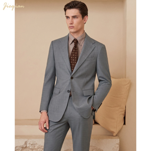 <span class=keywords><strong>Costume</strong></span> en laine grise de qualité supérieure pour hommes |   <span class=keywords><strong>Costume</strong></span> de mariage sur mesure ajusté et élégant |   <span class=keywords><strong>Costume</strong></span> de luxe pour homme, ensemble 2 pièces pour affaires - Product Image 1