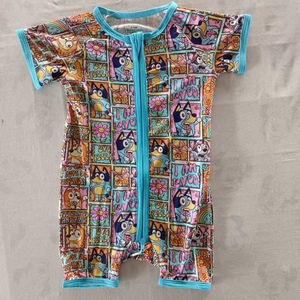 Trunk Baby 短袖男女通用拉链连体衣，夏季热销，动物图案，纽扣开合 - Product Image 3