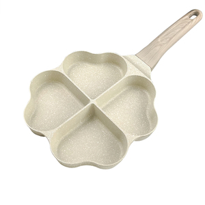 Modern Maifan Taşlı Kalp Şeklinde Dört Delikli Yumurta Tavası Yapışmaz Kahvaltılık Mini Mantı <span class=keywords><strong>Burger</strong></span> Soteleme Metal Tava 20cm - Product Image 2