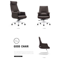 Chaise de bureau ergonomique en cuir de la série Executive avec hauteur réglable, design moderne, cuir respirant pour le confort des patrons et des managers