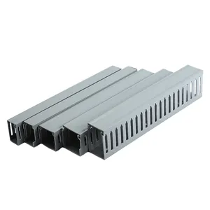 PVC fiação dutos PVC cabo tampa trunking plástico flexível fiação dutos cinza fiação duto