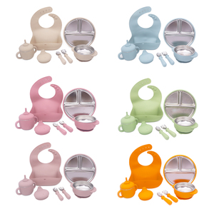 Ensemble de sevrage pour bébé en acier inoxydable 6 pièces du fabricant – Assiette compartimentée, bol à ventouse et ustensiles en silicone pour tout-petits - Product Image 4
