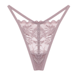 Tangas de encaje con lazo para mujer, de cintura baja, transpirables, sexys, sin costuras, diseño <span class=keywords><strong>en</strong></span> V, ropa interior de licra con estampado floral. - Product Image 5