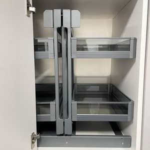Modern Kitchen Cabinet Blind <b>Corner</b> Solution Glass Magic <b>Corner</b> <b>Basket</b> Pull Out Trash Bin Swing Tray <b>Basket</b> - Product Image 3