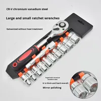 Kit d'outils de réparation automobile multifonction 12 pièces avec clé à cliquet et douilles rapides, tailles de prise 1/2 et 1/4, pour montage sur véhicule